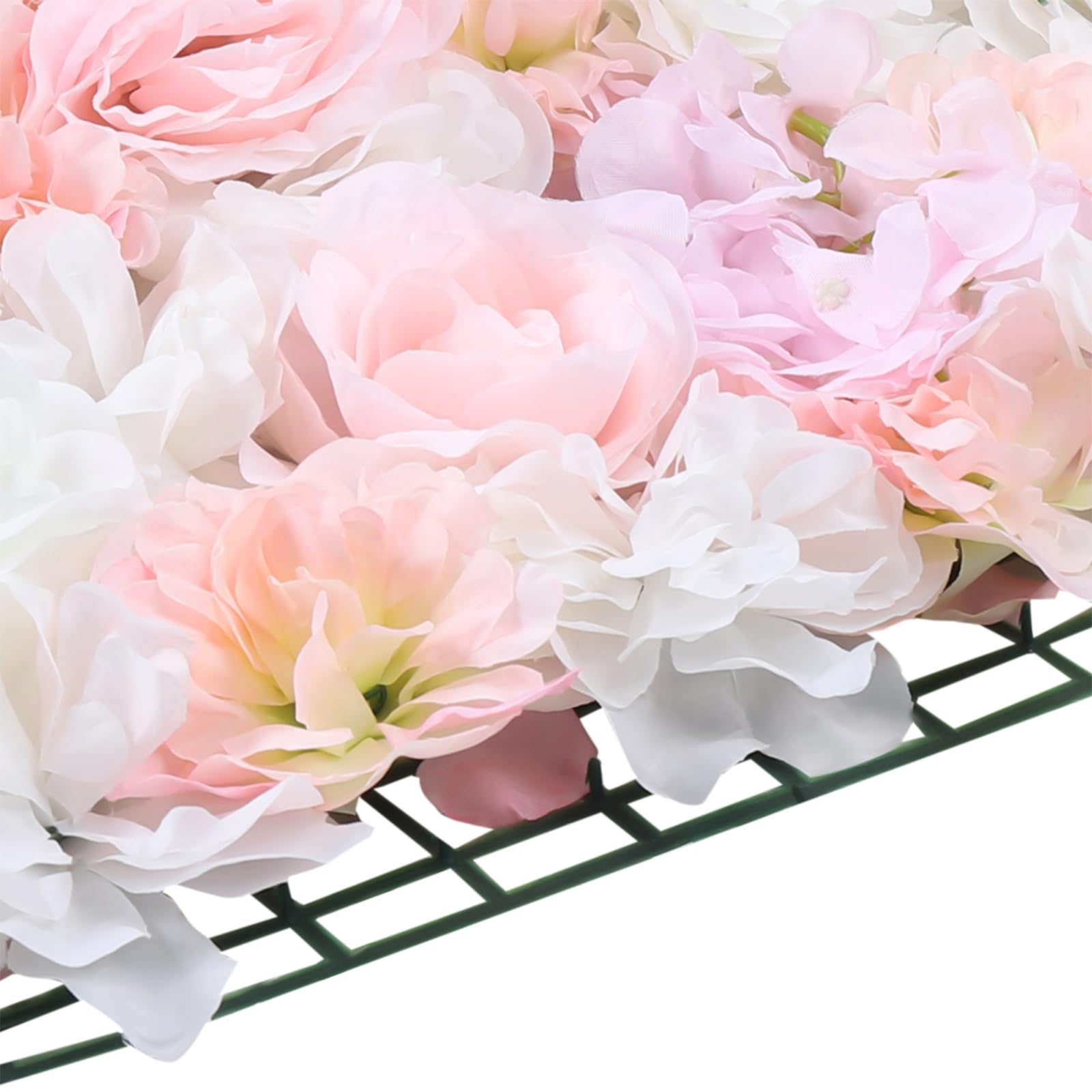 20 pannelli di fiori artificiali, pannello di fiori finti rosa con rose e piante acquatiche, decorazione fiori artificiali, sfondo floreale, decorazione da parete 3D per matrimoni, balconi, giardini