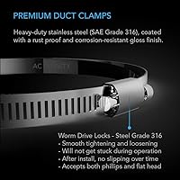 Vista 2 de AC Infinity Abrazaderas de conducto de acero inoxidable, 6 pulgadas (paquete de 2) para conductos, calefacción, refrigeración, escape, ventilación