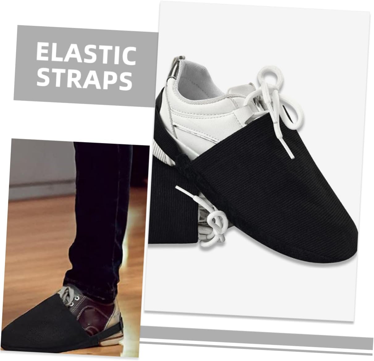 1 Pair Bowling Shoe Covers with Elastic Straps Enhanced Foot Protection and Support Compact Design for Easy Carrying for Casual and Professional Bowlers Black