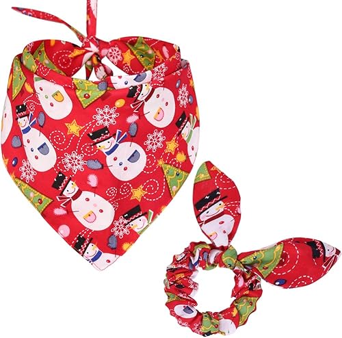 Bandanas navideñas para perros con corbatín a juego, juego de baberos triangulares reversibles, bufanda, accesorios para perros, gatos, mascotas y