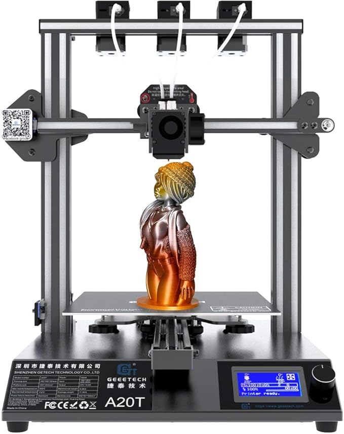 GEEETECH A20T Imprimante 3D avec Impression MixColore, Design Trois