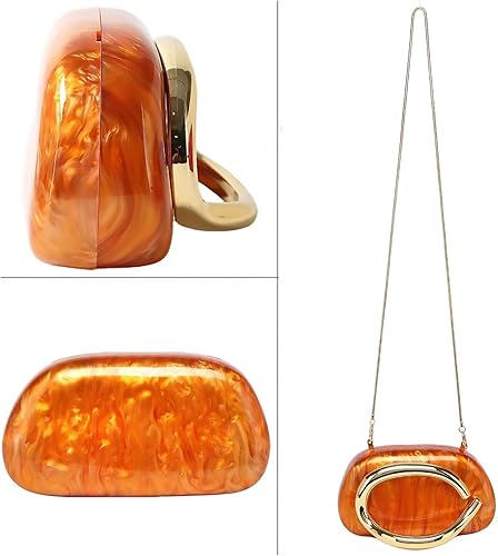 Vista 33 de Bolso cruzado de cadena de moda para mujer, bolso de hombro, bolso de mano acrílico para boda, bolso de noche de concha, clutch formal Un mármol