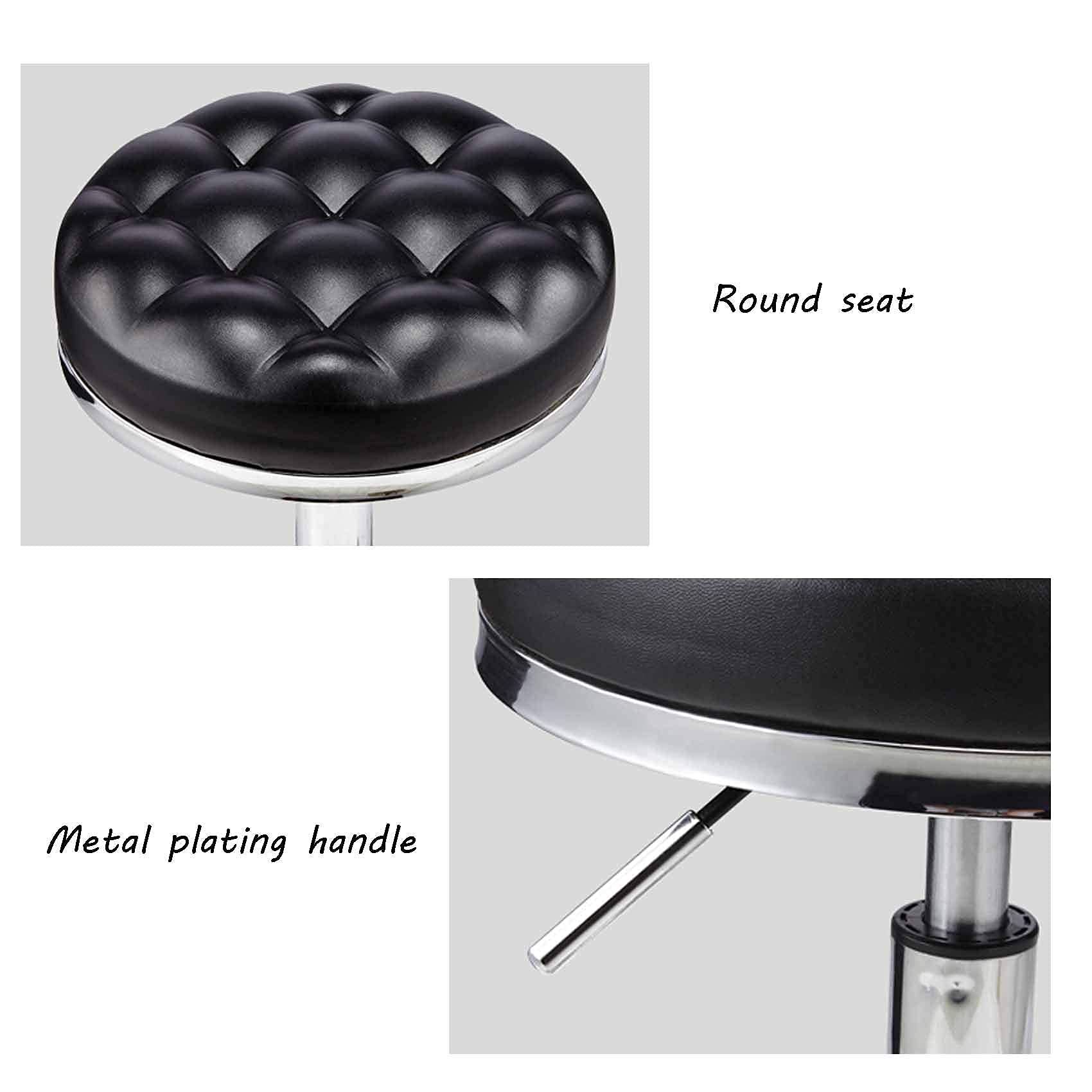 Sgabello cosmetico Girevole con Ruote Sgabello Rotondo Semplice Poltrona per Manicure Sgabello da Barbiere Retro può Essere alzato e abbassato