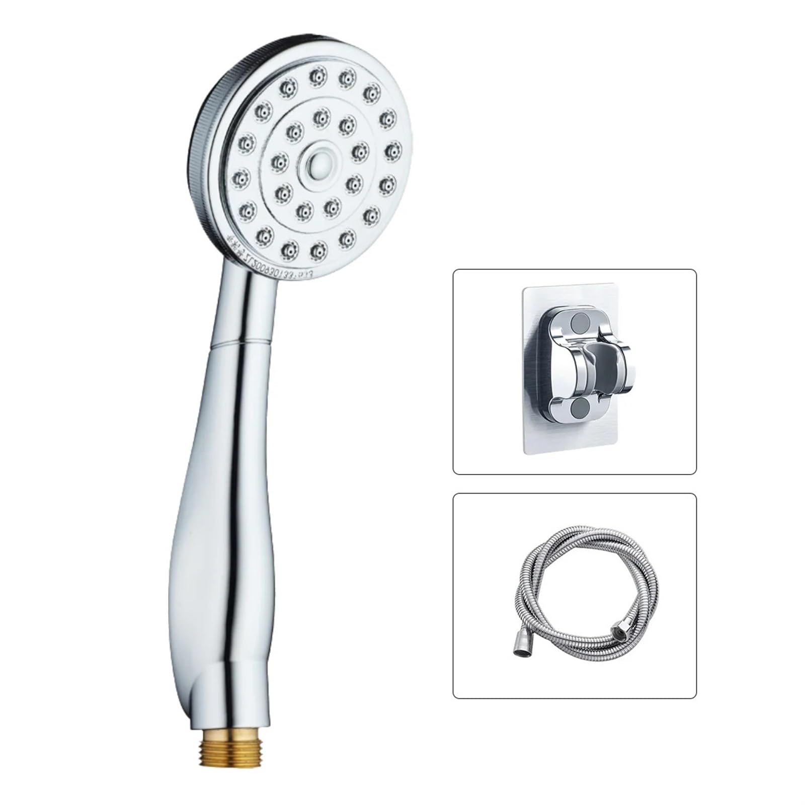 Naqzrxpml Silver Set Copper Handheld Shower Head Booster Water Saving Coarse Hole Silver(Silver Set)