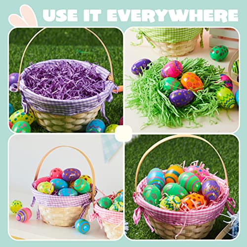 image for JOYIN 4 Pcs Easter Bamboo Baskets Gift Woven Baskets with Handles and 
