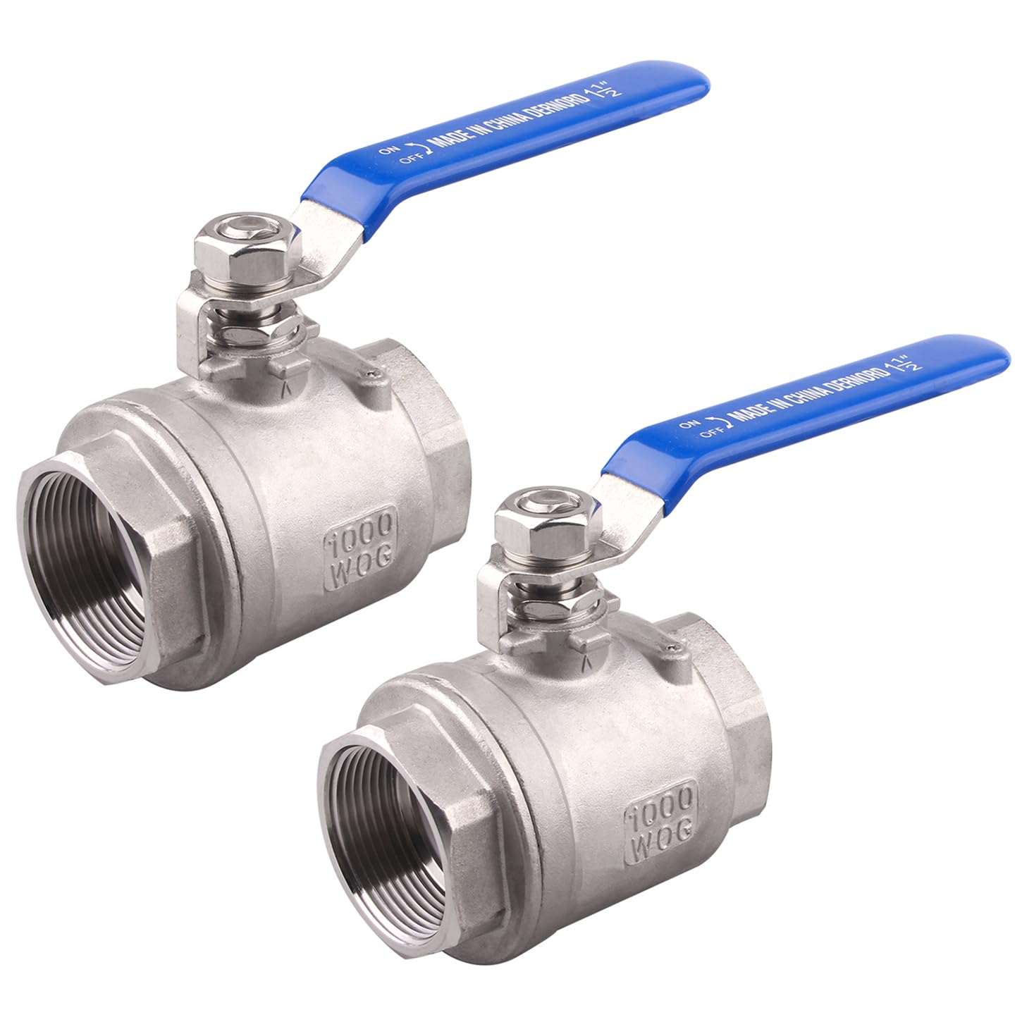 Válvula de bola de acero inoxidable 304 reforzada de 1-1/2 pulgadas con bloqueo de alta resistencia
