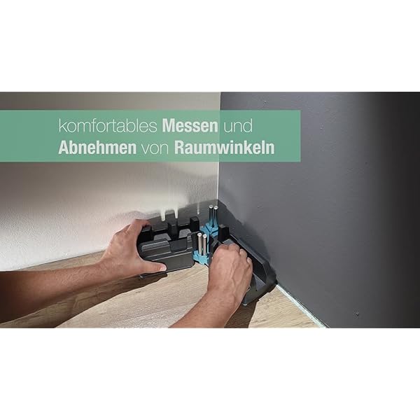 wolfcraft Schmiege und Schneidlade - 2 in 1 Gehrungslade aus Stahl mit Winkelhalbierenden zum Schneiden von bis zu 100 mm hohen FuÃleisten & Ausmessen von Raumwinkeln - 6948200 – Bild 8