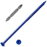 Vista 24 de (105 PIEZAS) Kit de Anclajes de Tornillo para Hormigón de 3/16" Cabeza Plana Azul/Negro/Blanco para Anclaje a Mampostería, Bloque o Ladrillo