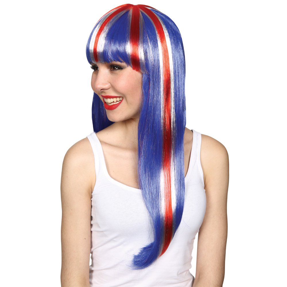 Wicked Costumes Adult Union Jack GB Fan Wig - LONG