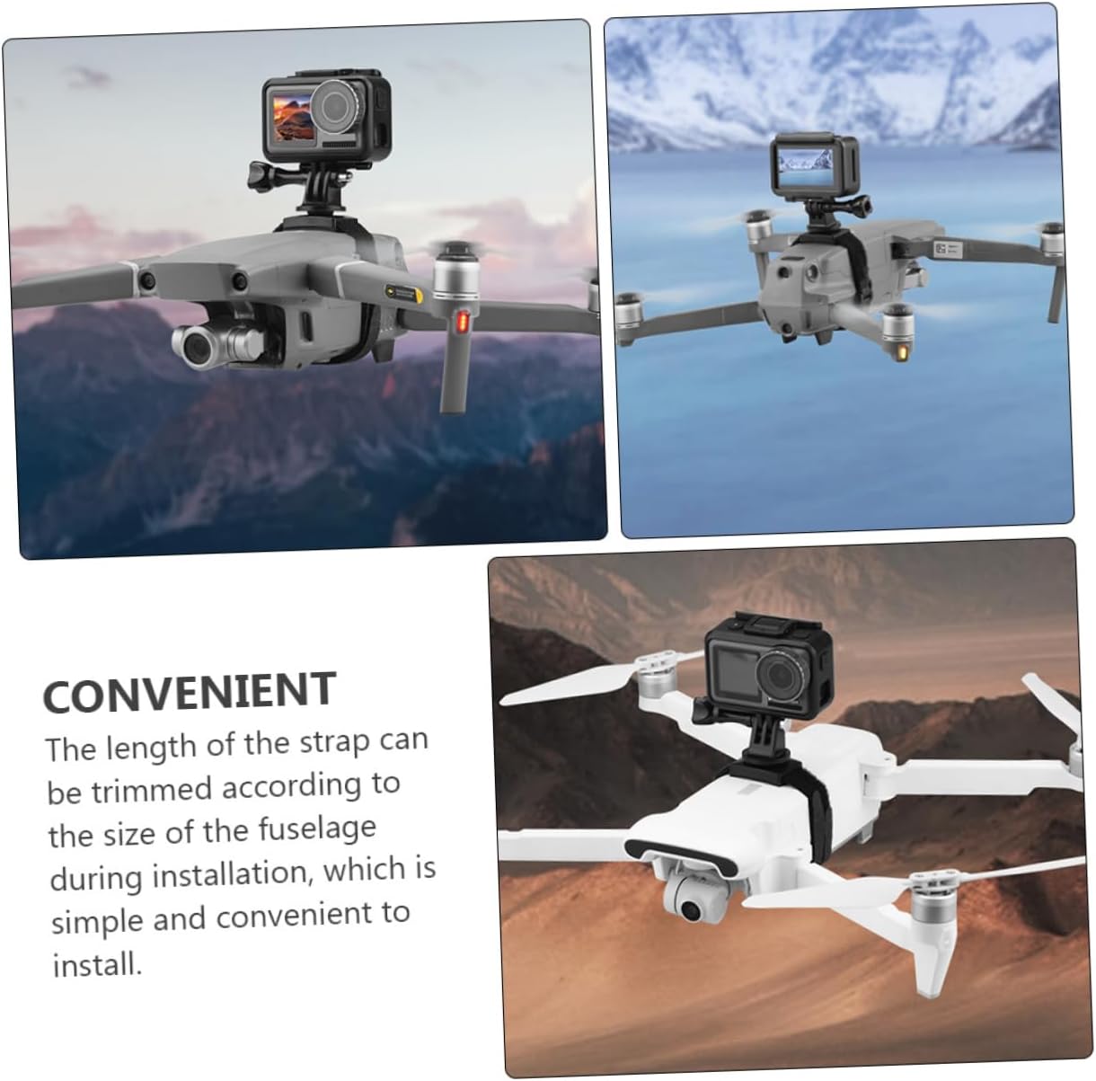 Camera Bracket for Drone Fit Mini Drone Holy Action Camera Mount Screw and Strap