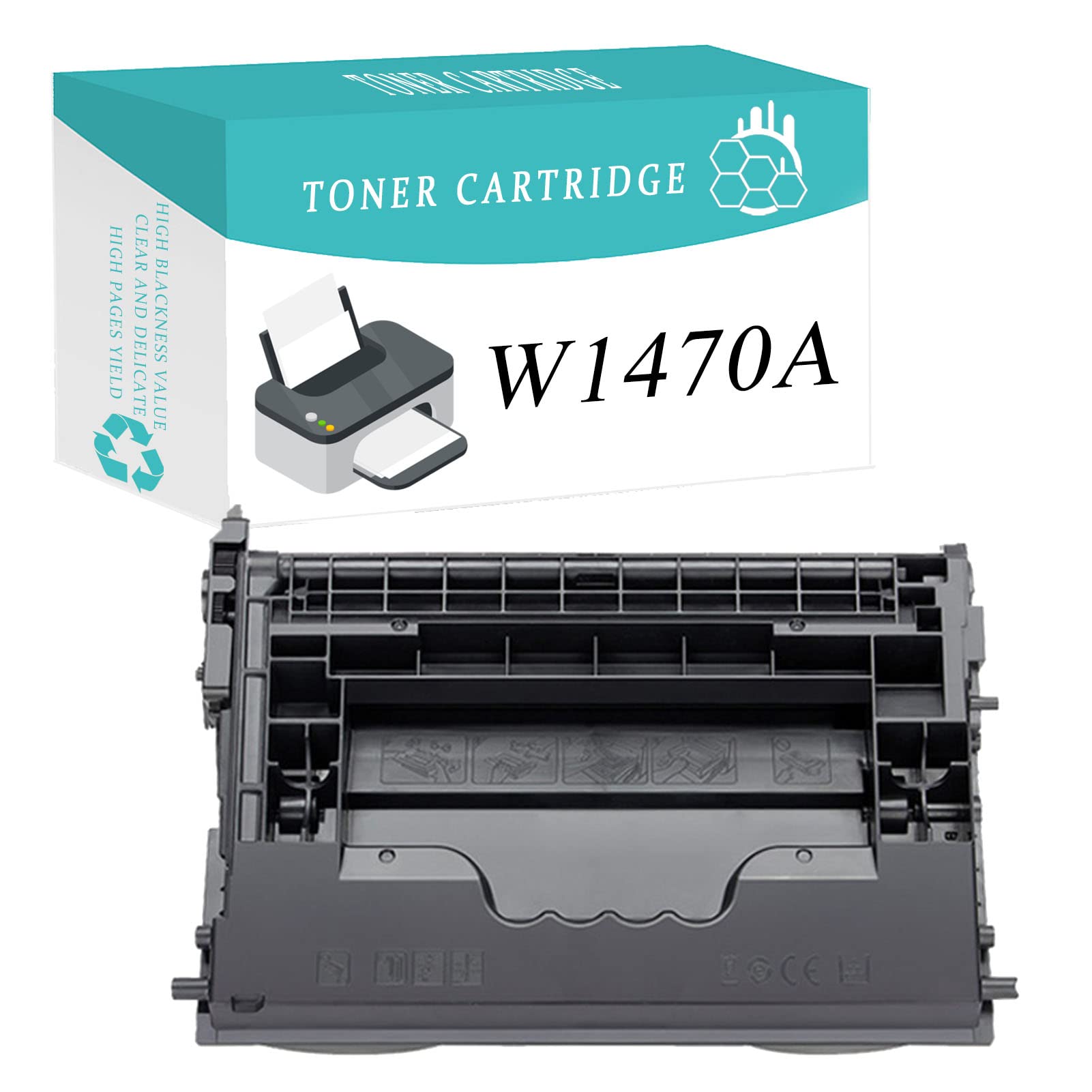 FNBA Compatible for Hp W1470A High Yield Black Toner Cartridge Replacement for Enterprise M 610dn 611dn 612dn M634 635 636