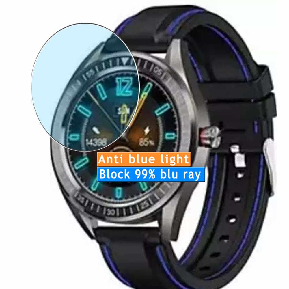 3-Pack Anti Blue Light Screen Protector, compatible with AQFIT W14 Smart Watch smartwatch TPU Film Protectors Sticker [ Not Tempered Glass ]