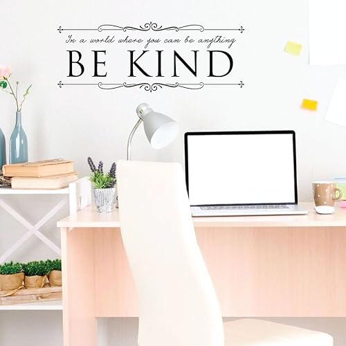 Miniatura 7 de Calcomanía de pared con cita de bondad "in A World Where You Can Be Anything Be Kind", decoración de vinilo para el hogar, escuela, oficina