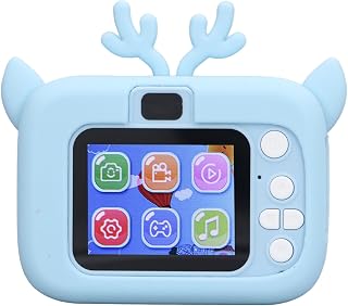 20MP Children Camera, Kids Digital Camera Silicone Shell 2.0in Color Display 4 Filter Effects 1080P HD Video for Festival Gift (Blue+White)