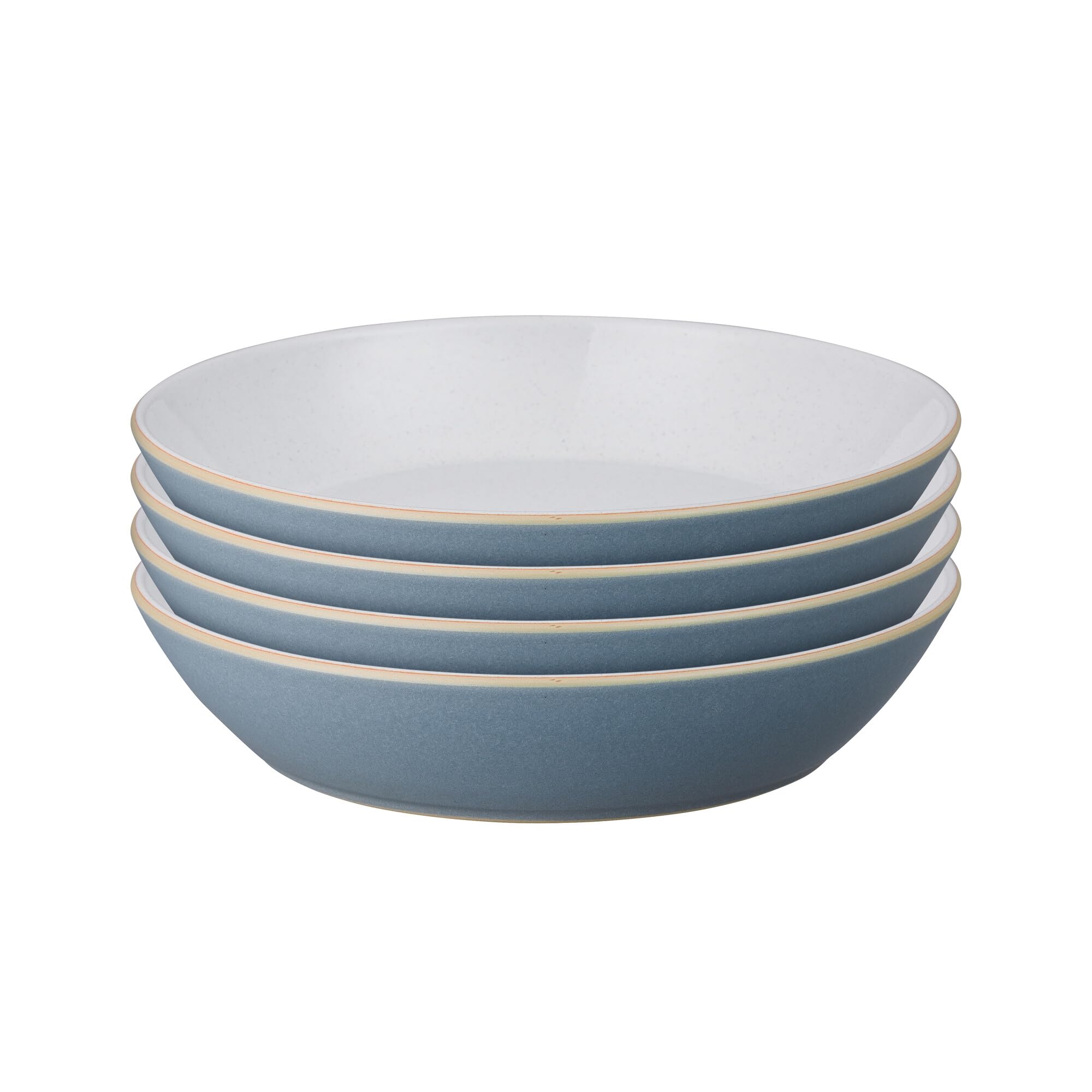 Denby Blue - Impression Pasta Bowls Set Of 4 - Dishwasher Microwave Safe Crockery - Ceramic Stoneware Tableware