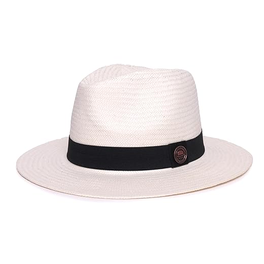 Chapéu Masculino Panamá Palha Shantung Creme Faixa Classica
