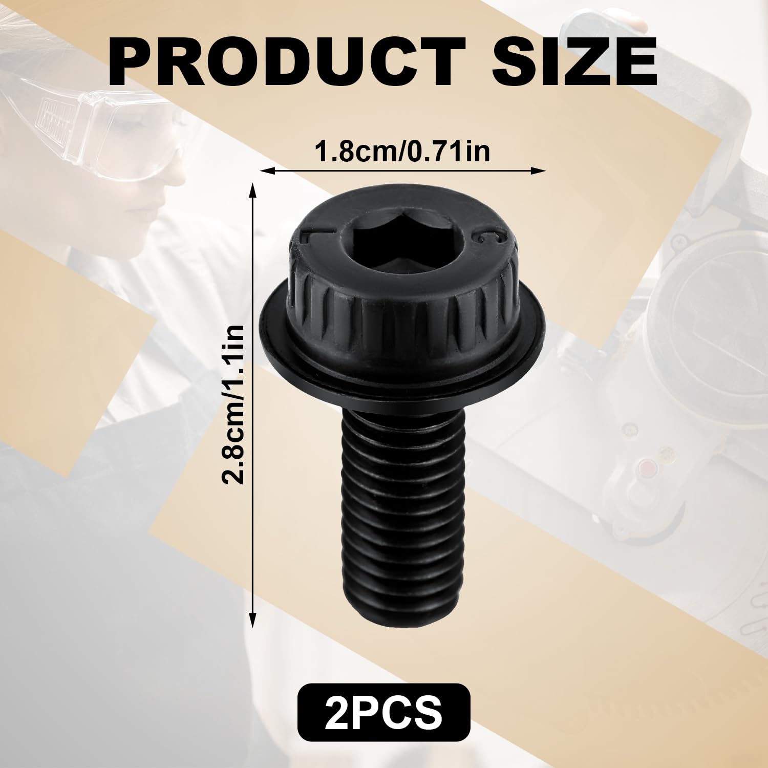 2pcs Miter Saw Blade Bolts, N600011 Miter Saw Blade Bolt Replacement Miter Saw Accessories Bolts Compatible with Miter Saw Model Series - Image 2
