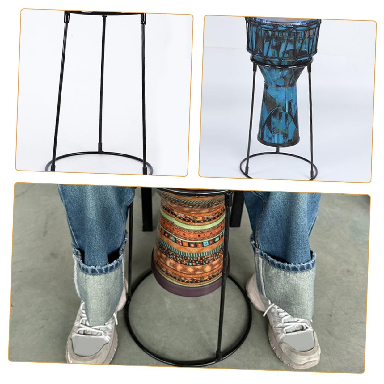 BESPORTBLE Supporto per Tamburo in Acciaio al Carbonio Leggero e Affidabile, Rastrelliera per Strumenti a Percussione, per Esibizioni Musicali e Principianti