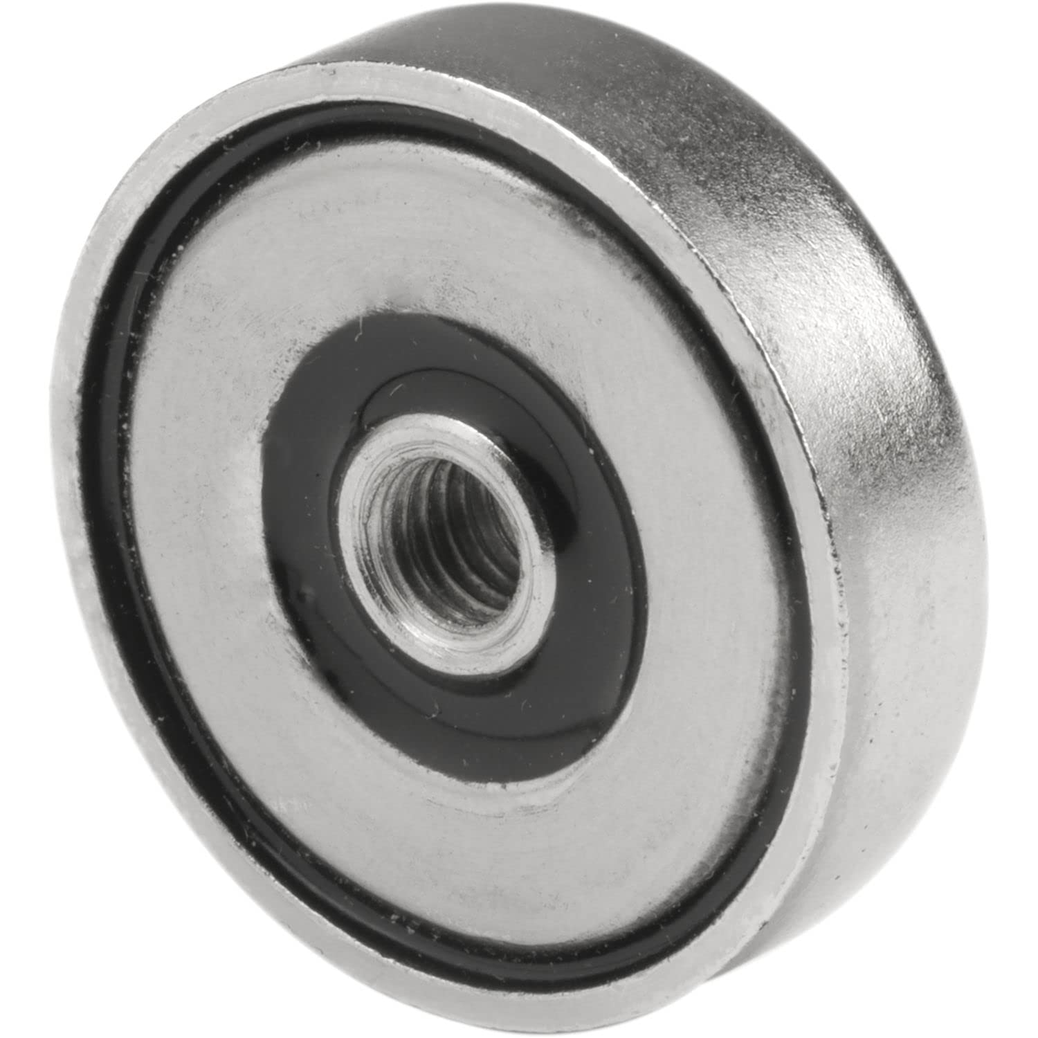 Vasalat Magnes Garnkowy Z Gwintem Wewnętrznym M5, Magnes Neodymowy Niklowany Ø 25 Mm, Z Metalowymi Podkładkami I Gumowymi Nasadkami, Okrągły, Siła Trzymania 14 Kg, 18 Części