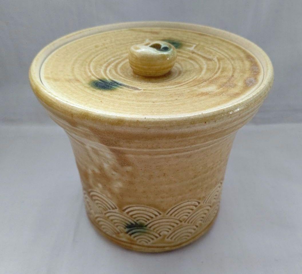 Amazon.co.jp: 黄瀬戸 青海波 末広 水指 松本鉄山 茶道具 : おもちゃ