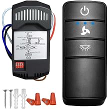 Universal Ceiling Fan Remote Control Kits with Light Dimmer 3 Speed Fan Controller Receiver Lamp Dim Remote Replacement for Hampton Bay/Hunter/Harbor Breeze/Westinghouse/Honeywell & More