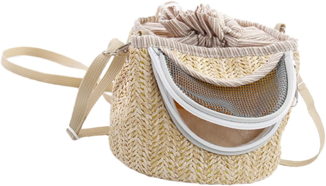 1pc Hamster Carrier Bag with Gauze Design for Small Pets Portable Travel Pet Backpack Warm Comfortable Cylinder Carrier for Guinea Pig Squirrel and More