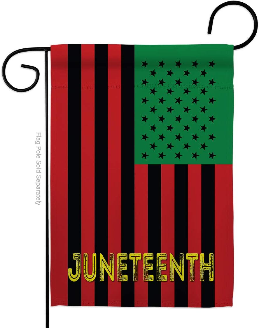 Juneteenth American Garden Flag Set Wall Holder Black History Jubilee Days African Americans Independence Day Small Decorative Gift Yard House Banner Made In USA 13 X 18.5