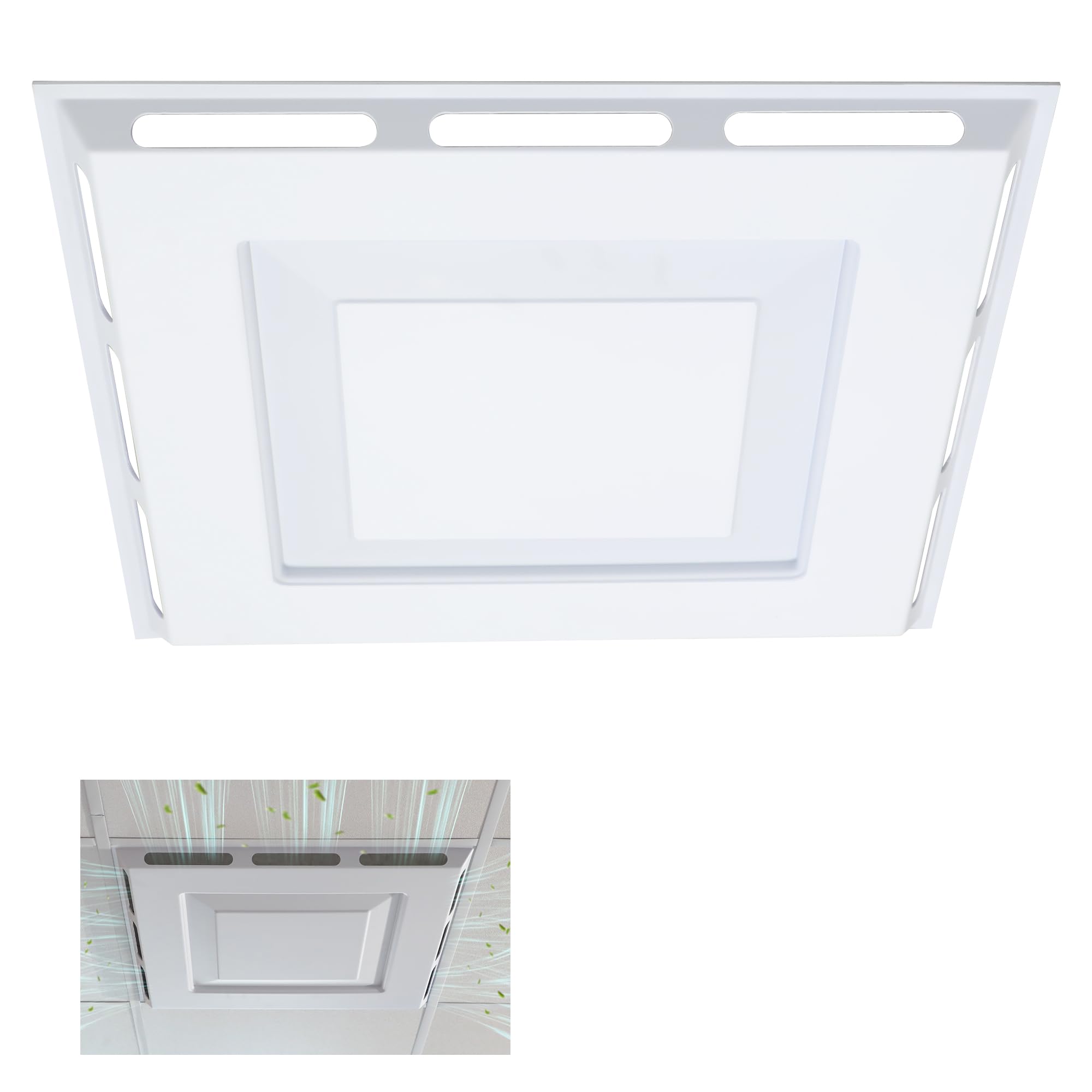 View 1 of *bent* Ceiling Air Diverter 24"×24",4-Way Air Vent Deflector No Tool Required