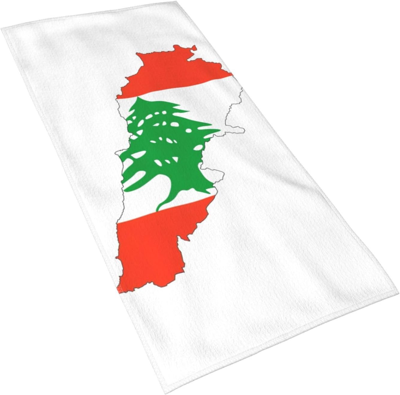 Lebanon Flag Map Print Hand Towels for Kitchen, Decorative Bathroom Towels Decor Farmhouse Cute for Men Women Gifts