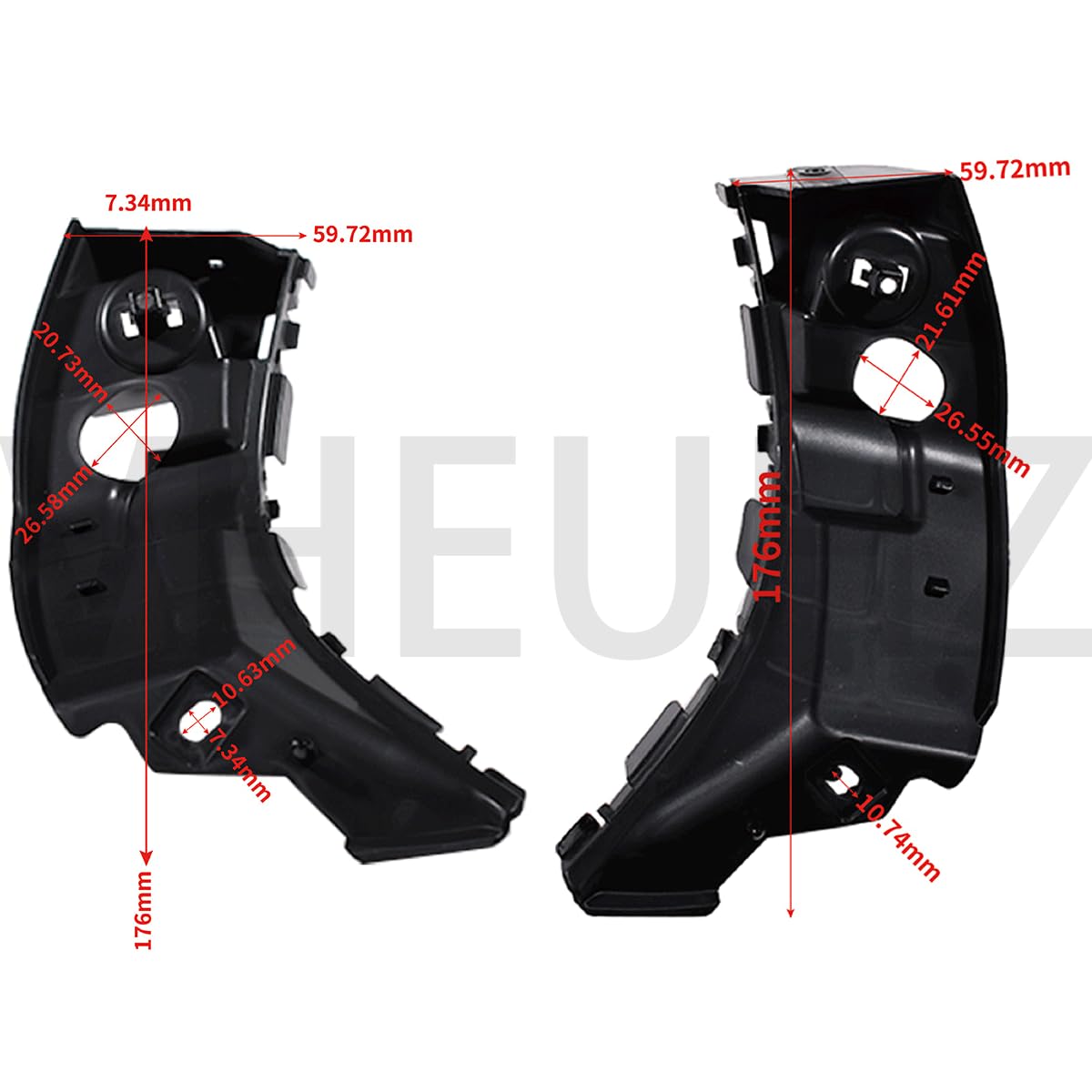 supporto paraurti anteriore sinistro e destro compatibile con CITROEN C1 PEUGEOT 107 2005-2014 supporto per paraurti (1 coppia sinistra e destra)