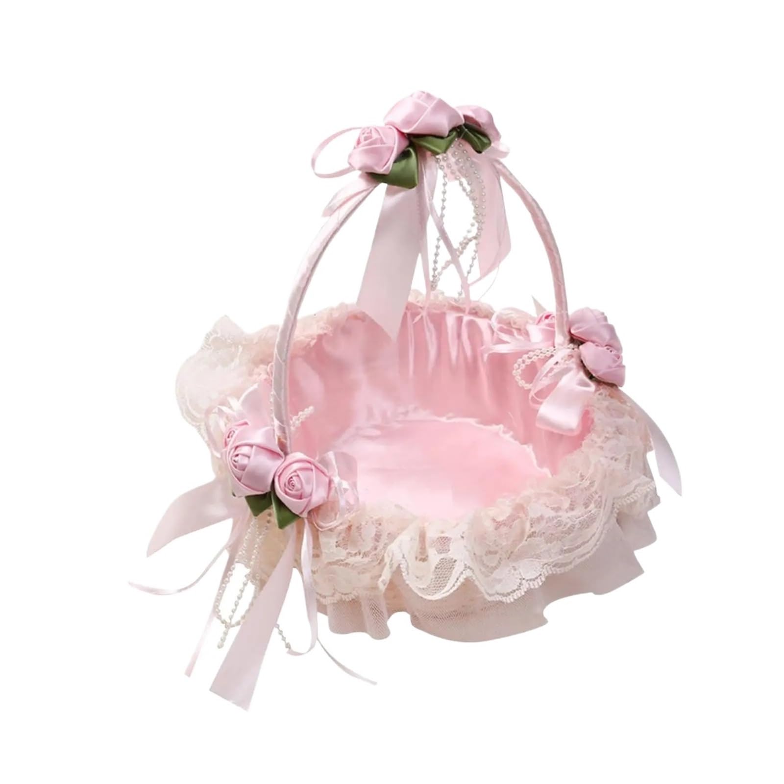 Blumenkörbchen Hochzeit 2 Stück Hochzeits-Blumenkorb, Handkorb, Spitzenkörbe