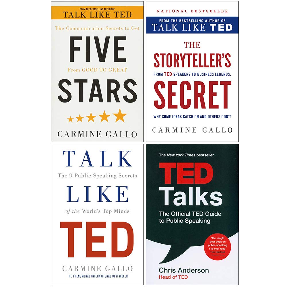 Five Stars, The Storyteller's Secret, Talk Like TED, TED Talks 4 Books Collection Set