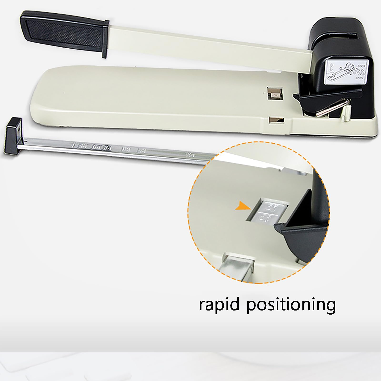 Perforatrice a Doppio Foro, Capacità 200 Fogli, Spaziatura 80mm, Abertura 6mm, Profondità di Alimentazione 12mm, Caratteristiche di Sicurezza Macchina Perforatrice Manuale Pesante per Uso d'Ufficio