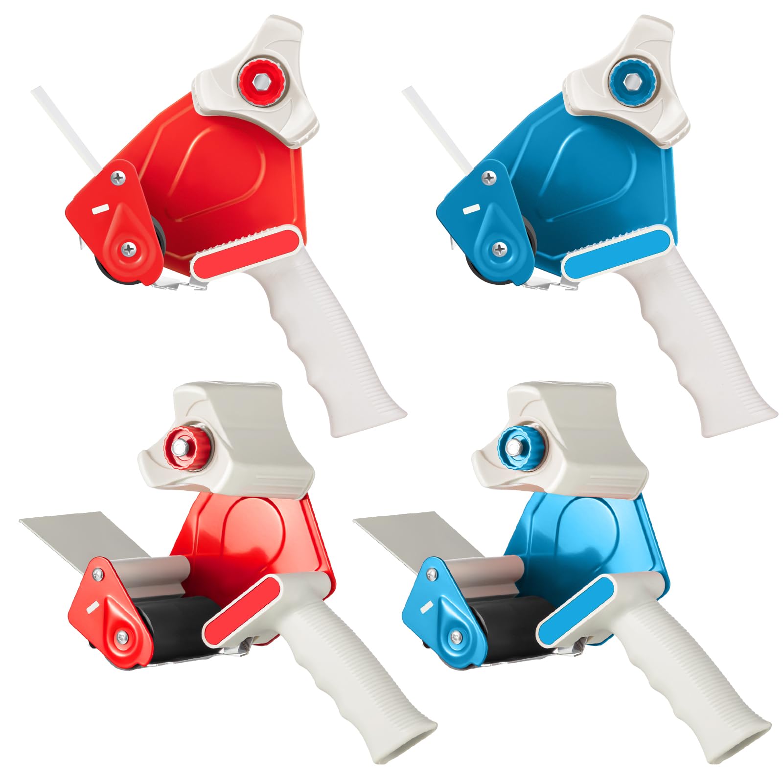 WILLBOND Confezione da 4 pistole per nastro da 7,6 cm di larghezza, leggere, dispenser per nastro adesivo resistente, per trasloco di scatole di spedizione, imballaggio, dispenser di spedizioni, rosso