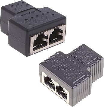 RJ45 Splitter Connector Adapter Network Extender Coupler Female 1 to 2 Ports