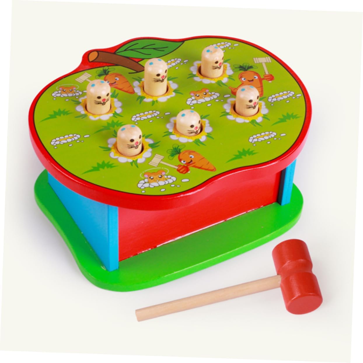 BESPORTBLE 1set Wooden Boys and Girls Beating Hammer Toy Educational Early Learning Percussion Table Game for Toddlers Develop Hand-Eye Coordination and Manual Skills Safe and Smooth Design
