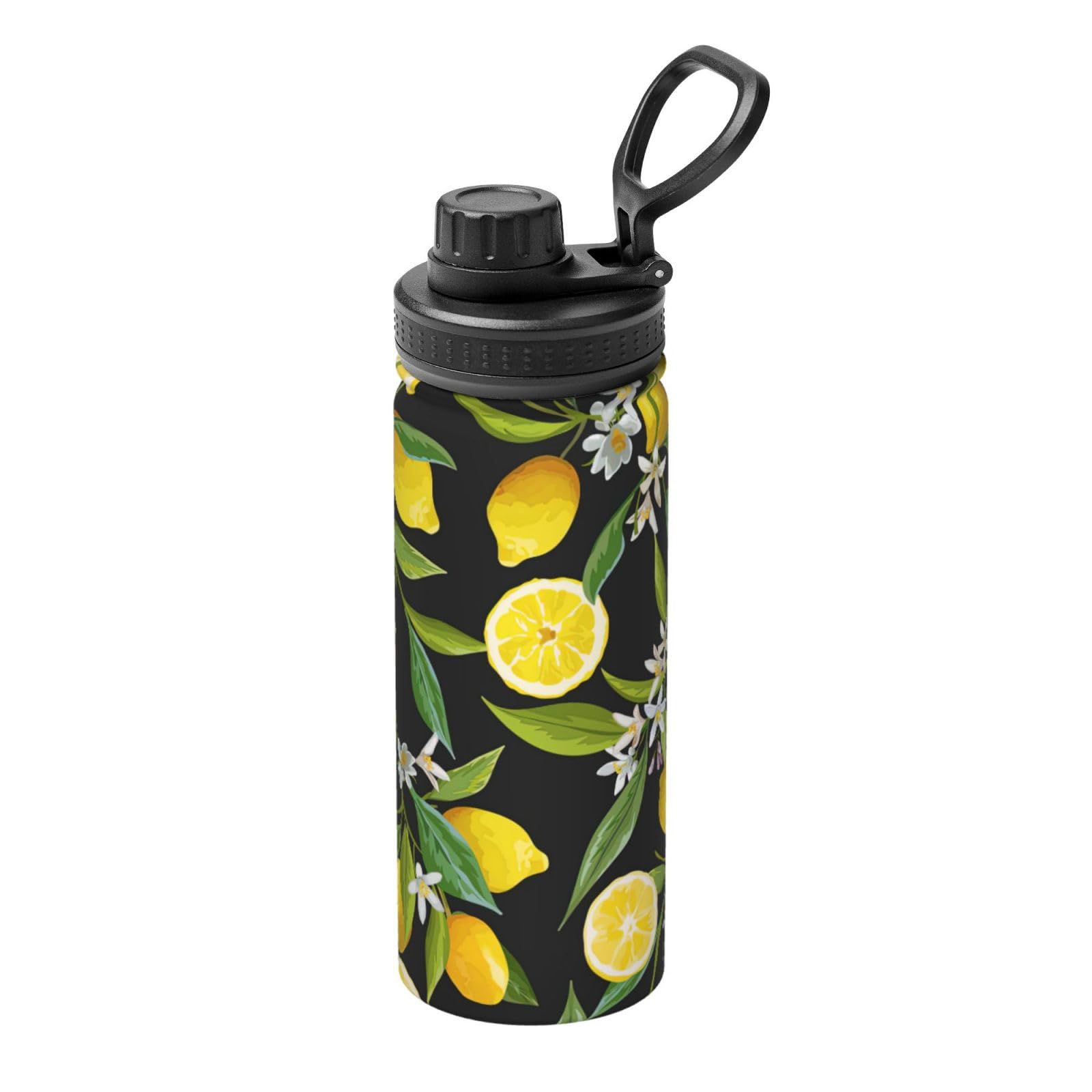 Kfjghhl Insulated Stainless Yellow Lemon Steel Water Bottle For Sport Gym Travel Leak Camping Hiking Hydration
