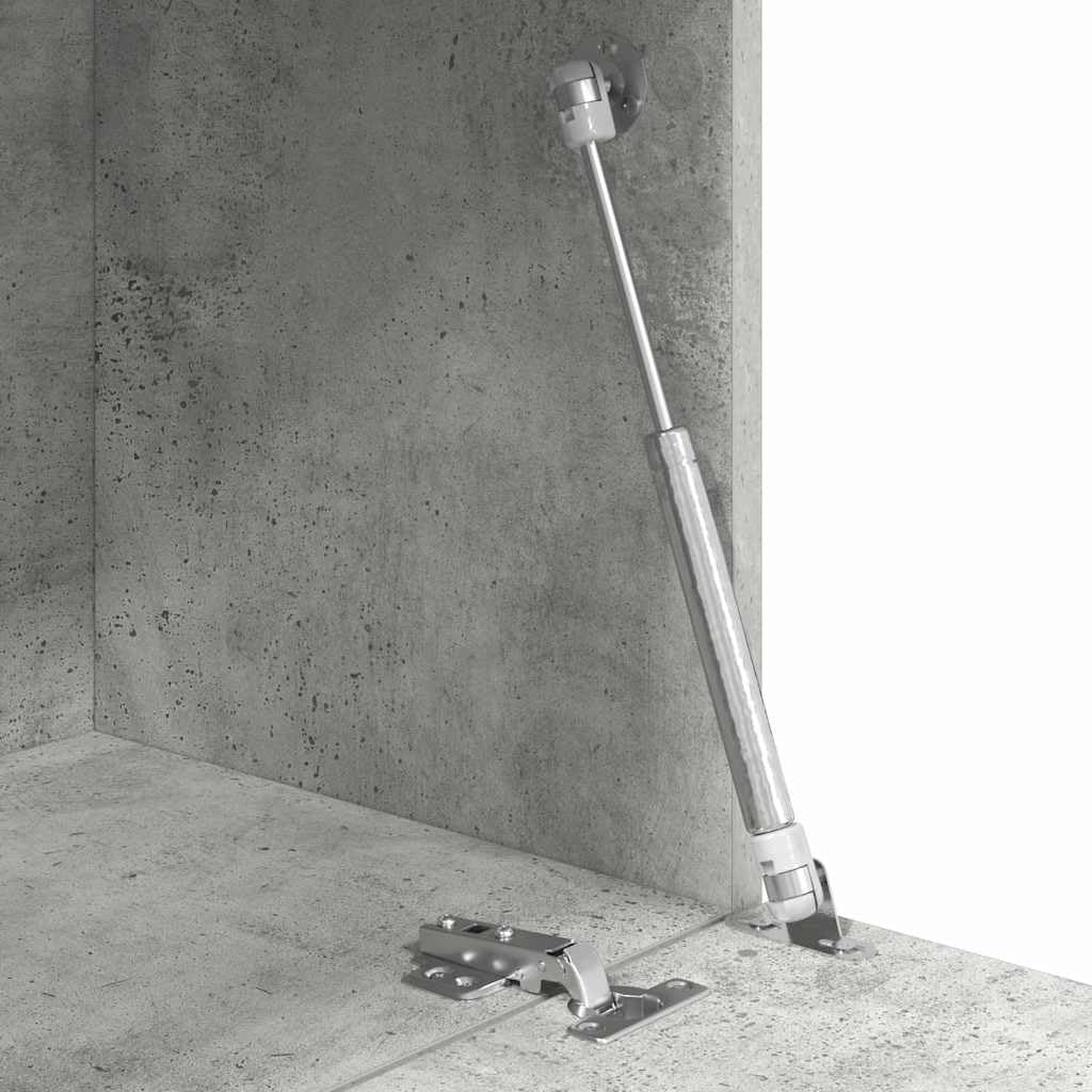 Scrivania Porta PC con Ripiani e Anta 71,5x31,5x106,5 cm Grigio | Mobile scrittoio compatto in legno ingegnerizzato grigio cemento per studio, camera da letto e piccoli spazi.