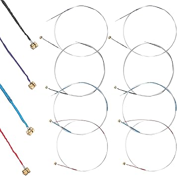 8 Pcs Violin Strings 4/4 Full Set, Universal Steel Core Dominant Violin Strings with Copper-Plated Ball End for Instruments 4/4 3/4 1/2 1/4 Violins