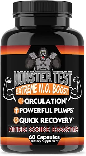 Refuerzo de óxido nítrico Monster Test por Angry Supplements, aumento de N.O extremo, aumento de la circulación, entrenamientos potentes,