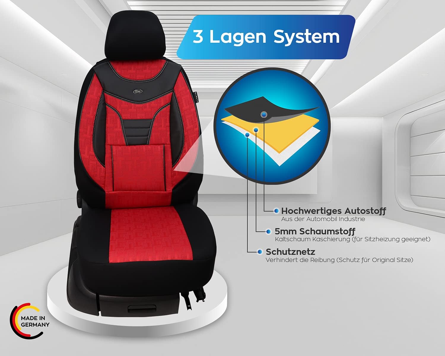 BREMER SITZBEZÜGE SEAT Covers Compatible with Vauxhall Crossland X Driver & Passenger from 2017 Onwards Colour Number 903