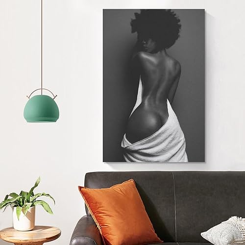 Miniatura 4 de MQISNOHA Póster de arte de pared sexy de mujer negra negra afroamericana, pinturas artísticas en lienzo, decoración de pared, decoración del hogar,