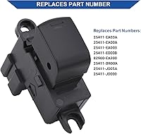 Vista 5 de Obaee Botón de control del interruptor de elevalunas eléctrico delantero y trasero lado del pasajero compatible con Nissan Frontier 2005-2017