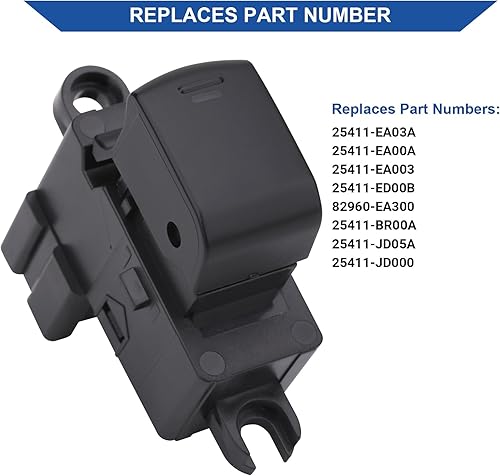 Miniatura 5 de Interruptor de ventana eléctrica, botón de control de bloqueo de puerta, lado del pasajero delantero y trasero compatible con Nissan Frontier