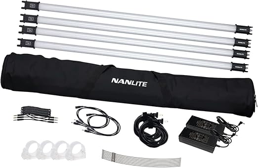 NanLite PavoTube 30C 4 ft 32w RGBW LED Tube with Internal Battery 4pc Kit (15-2008-4KIT)