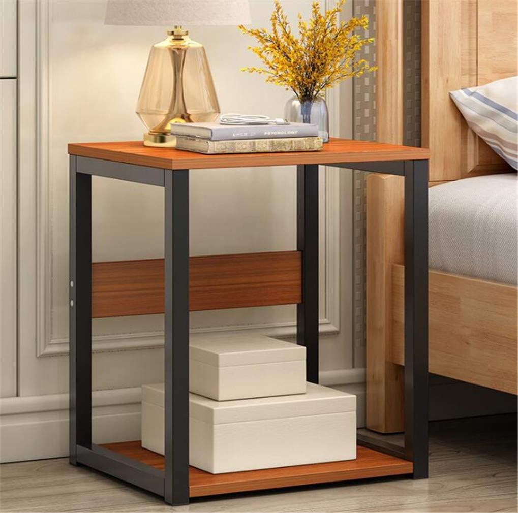 STEAM PANDA Simple Bedside Table Locker Bedroom Cabinet Simple Modern Storage Cabinet 40x35x50cm Stable Steel Frame MDF Brown
