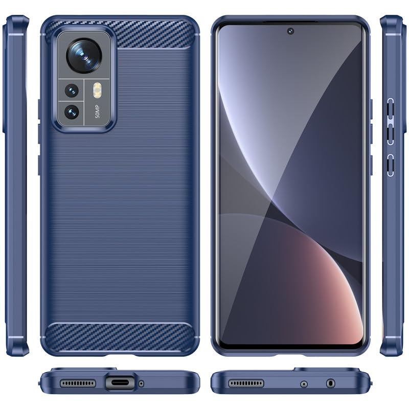 Image of Hybrid Carbon Fiber Back Case for Xiaomi Mi 12T Pro /Xiaomi 12T (Blue)