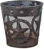 DeLeon Collections Western Star, Rope Trim Metal Wastebasket