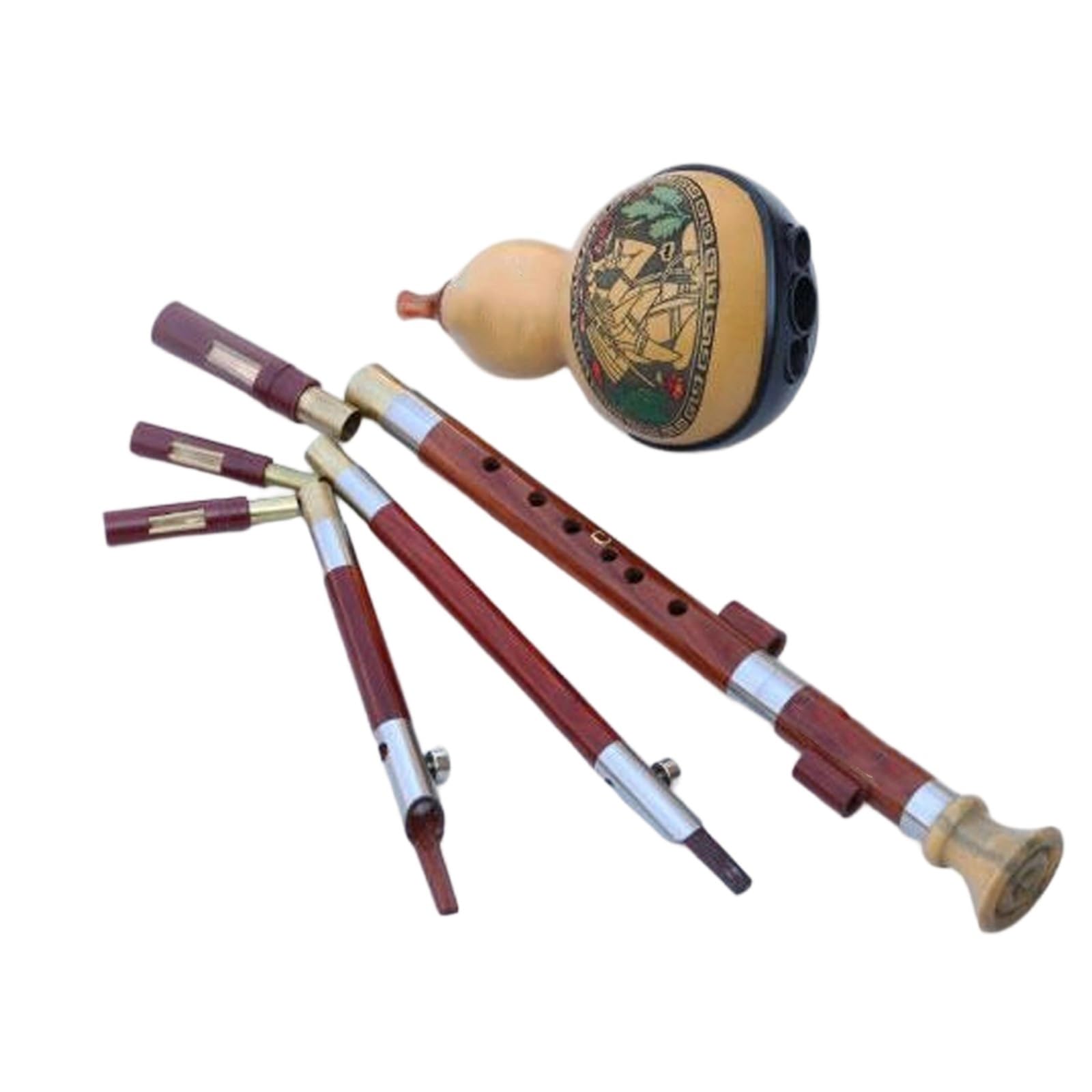 Anfänger Hulusi Flöte Aufführungstyp Redwood Instrumental Hulusi C B-Dur Moll D Traditionelles Musikinstrument(C major protective case)