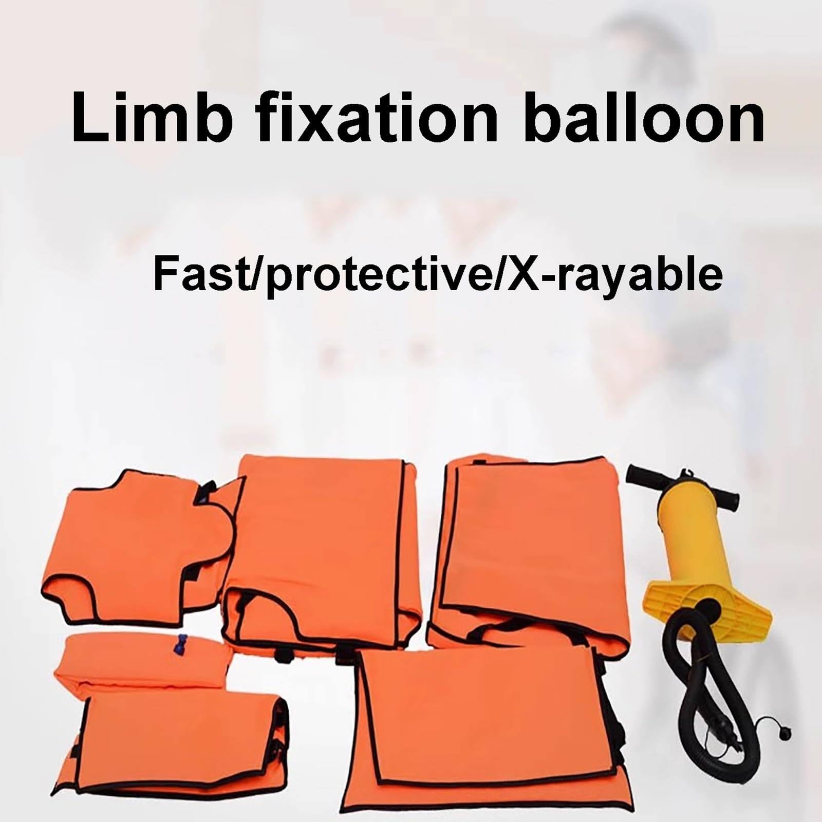 Juego de férula de vacío de emergencia para inmovilización de fracturas, kit de primeros auxilios portátil con bomba para acampar al aire libre y cuidado de trauma